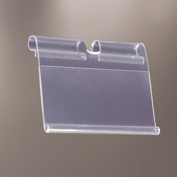Porte-étiquette broche transparent Hauteur 40 mm - Longueur 65 mm - Encoche 8 mm - Ouverture arrière