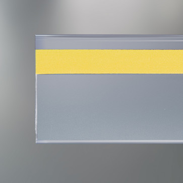 Profil porte-étiquette papier plié adhésif cristal Hauteur 40 mm - Longueur 1325 mm - Retour avant