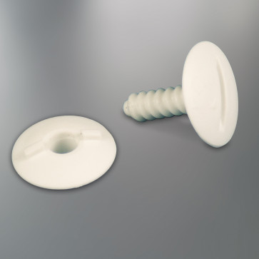 Bouton plastique Ø 26 mm - Blanc - Serrage 14 mm