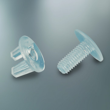 Bouton plastique Ø 14 mm - Transparent - Serrage 12 mm