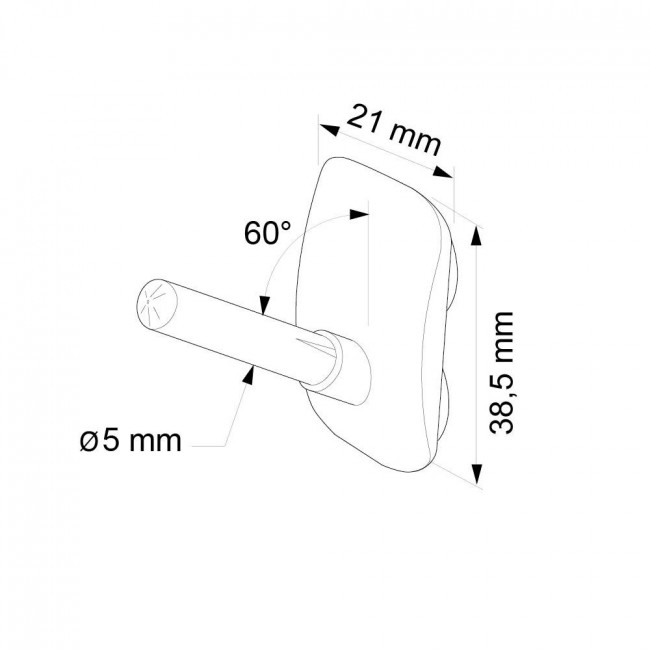 Support adhésif 1 position 90° pour porte-tube Ø 5 - 7 mm