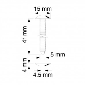 Bouton pression Ø 15 mm - Transparent - Serrage 41 mm